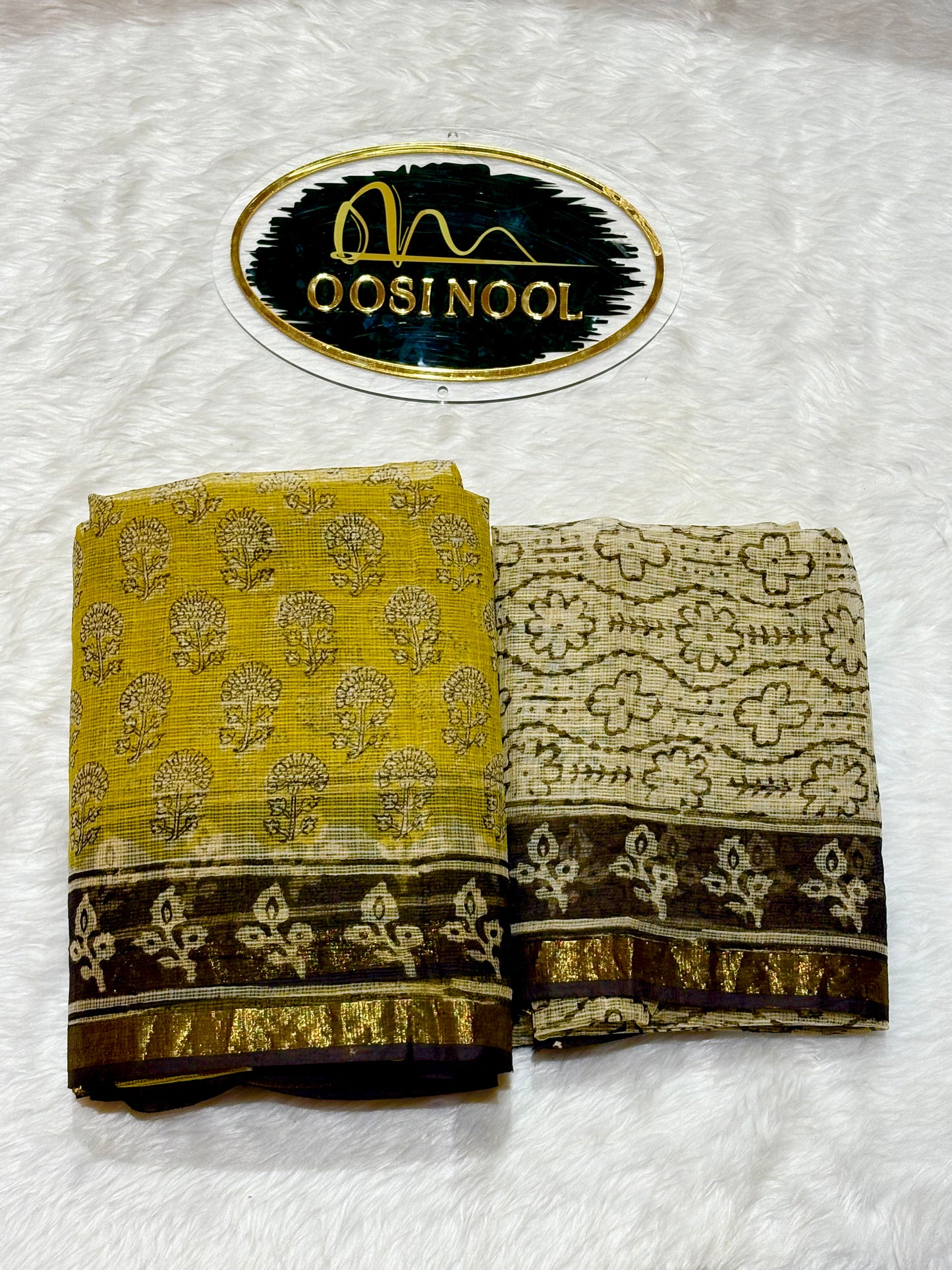 Yellow with Black Border Kota Cotton Saree