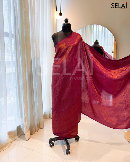 Semi Silk Saree (Maroon)