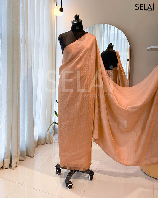 Semi Silk Saree (Light Peach)