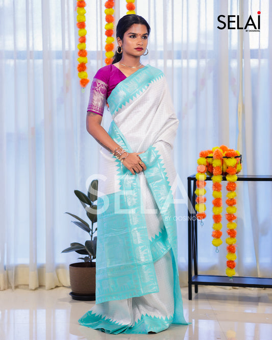 Elephant zari saree (Blue)